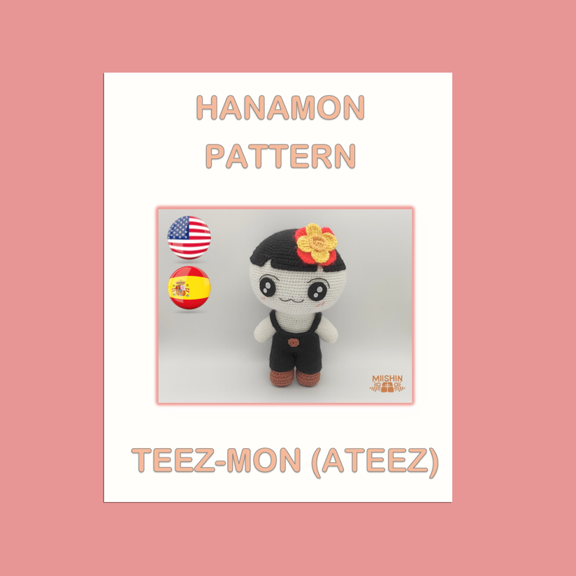 HANAMON TEEZMON PDF Pattern English & Spanish, Ateez Plushie