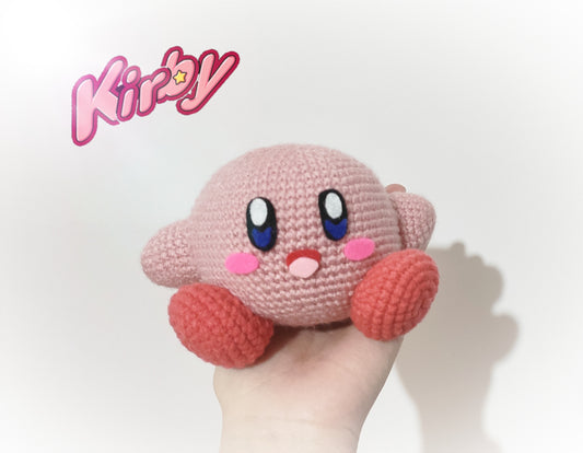 Kirby crochet plushie, handmade, fanart