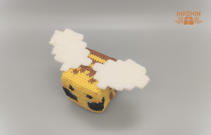Minecraft, Art, Bee, Honey, Wildlife, Friendly, Creations, Plush, Fanmade, Handmade, Original Gift, Crochet, Amigurumi, Addict, Crafters.
