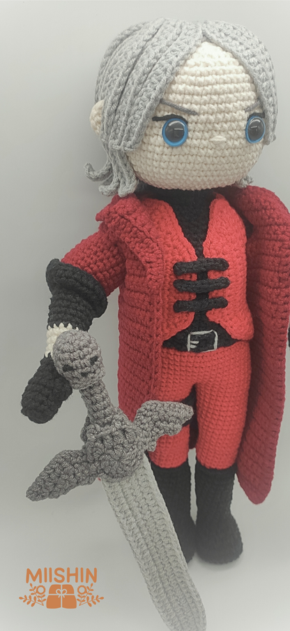 Dante, Vergil, Devil May Cry, Amigurumi, Plushie, Handmade, Crochet, Original Gifts, Ideal For Gift, Capcom, Fanmade,  PDF Pattern English & Spanish, Do it yourself.