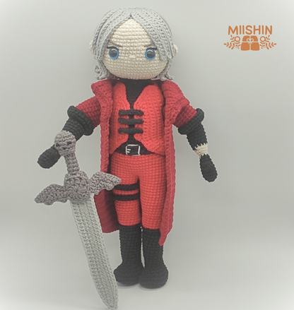 Dante, Vergil, Devil May Cry, Amigurumi, Plushie, Handmade, Crochet, Original Gifts, Ideal For Gift, Capcom, Fanmade,  PDF Pattern English & Spanish, Do it yourself.