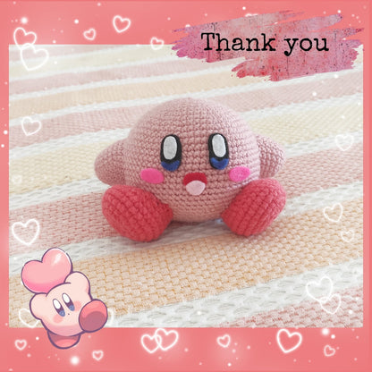 Kirby crochet plushie, handmade, fanart