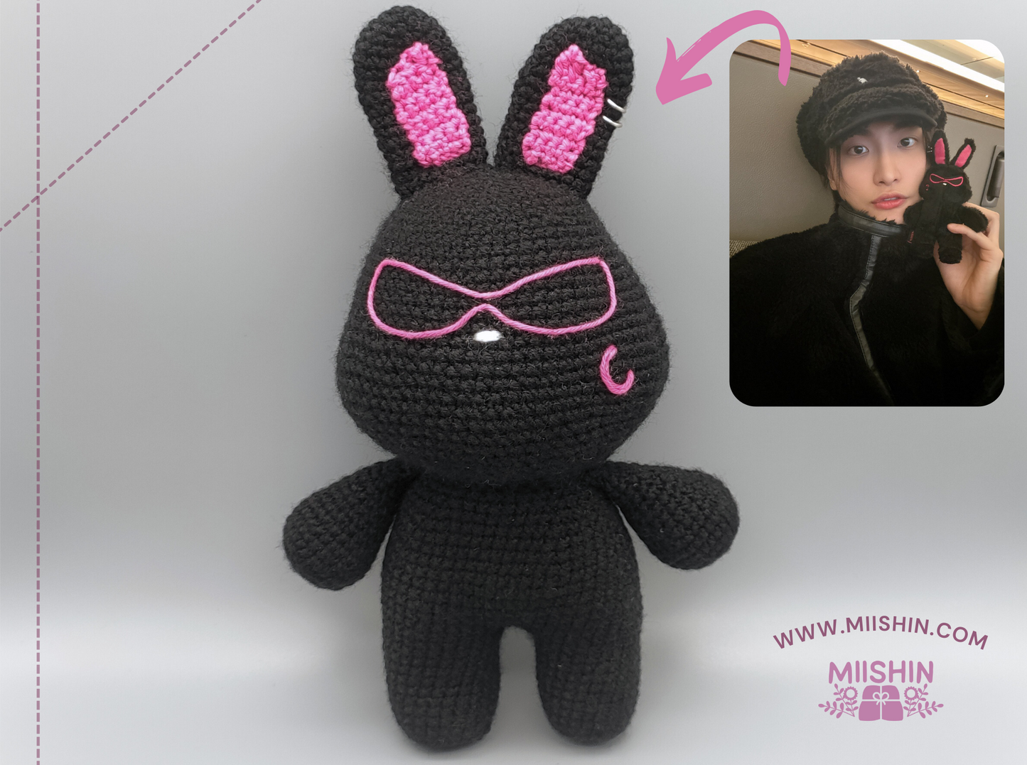 Mito Rabbit from ateez, crochet plushie, handmade, kpop, original gift