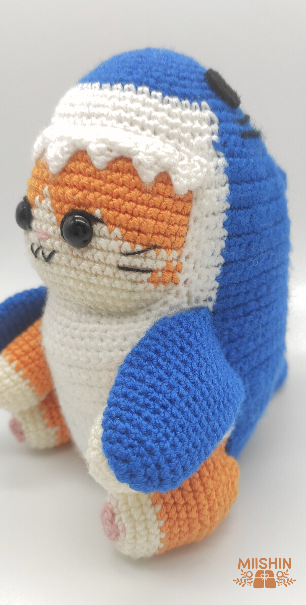 Mofusand Shark Costume, Cat amigurumi, kitten, Shark amigurumi, crochet, handmade, ideal for gift, christmas original gifts, custom gift.