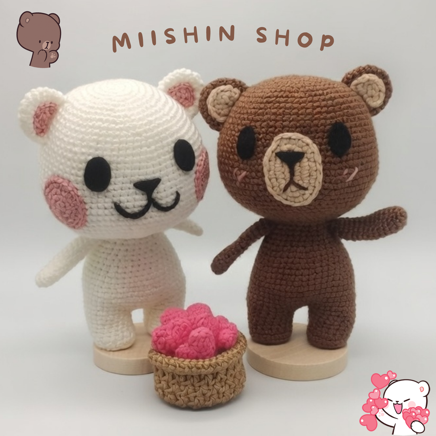 Milk and Mocha Crochet, Amigurumi, Line Friends, Plush, Couple Crochet, Valentine Gift Ideas, Cute Couple, Bears, Handmade with Love, Art, Fandmade, Inspiration, For You, Ready to Ship, Your Amigurumi Couple.