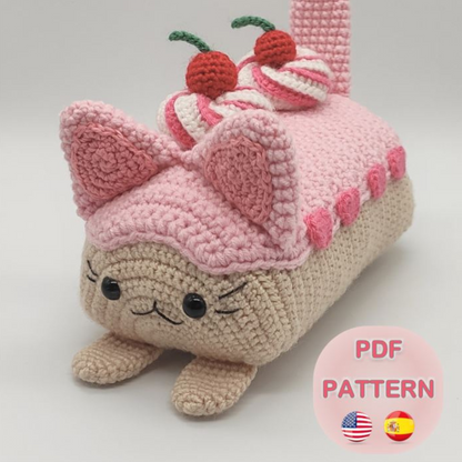 Kitty Swiss Rollcake PDF Pattern, Amigurumi, Crochet