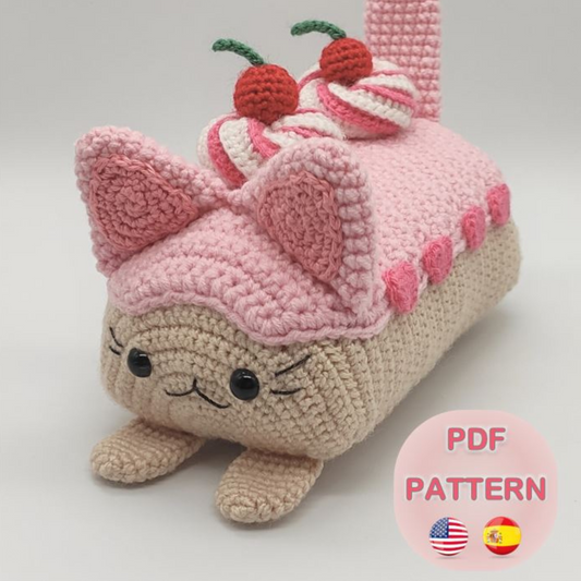 Kitty Swiss Rollcake PDF Pattern, Amigurumi, Crochet