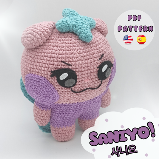 Kpop crochet plush inspired by Saniyo from ATEEZ Mighteez collection