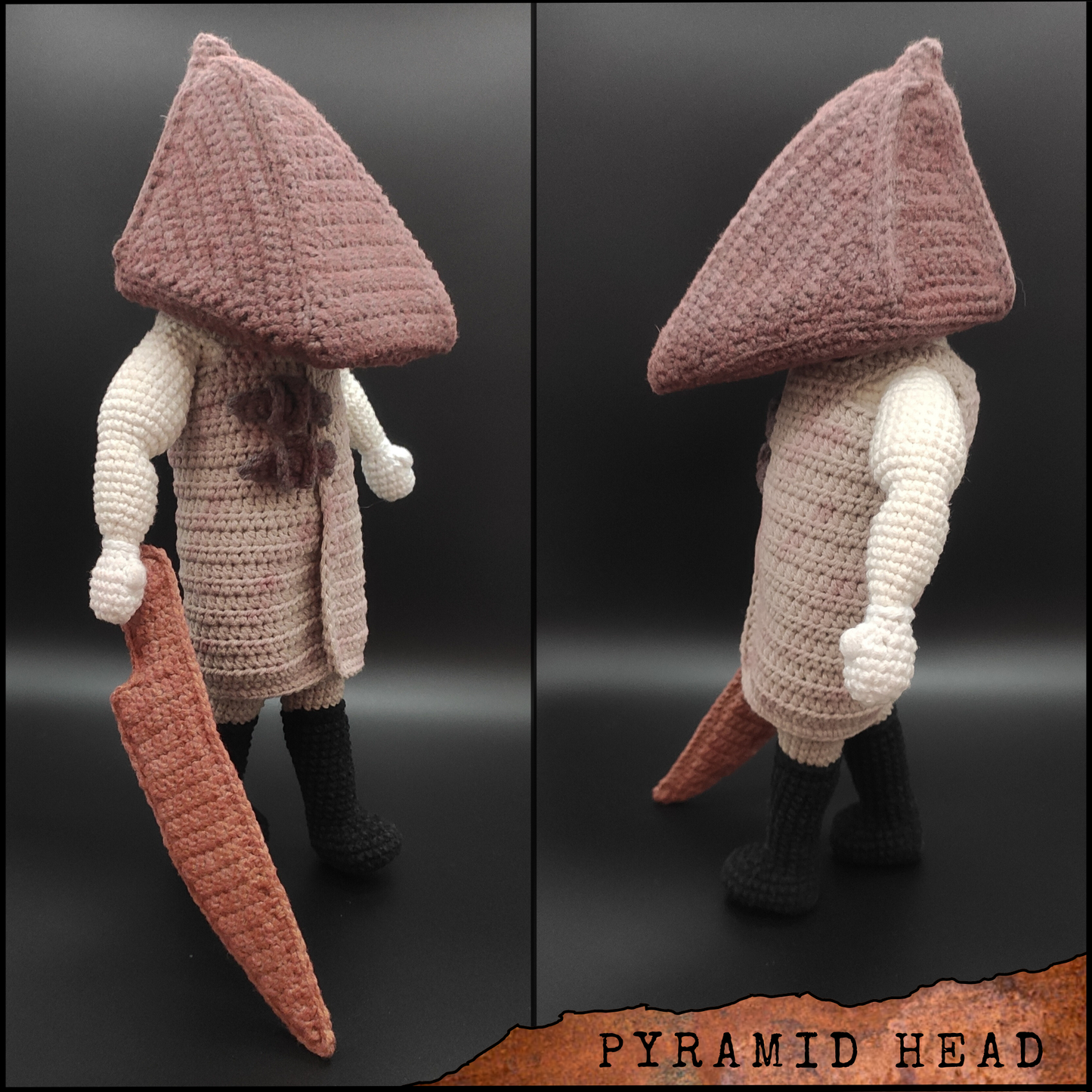 Pyramid Head Amigurumi, Crochet, Handmade, For Gift, Plushie, Halloween Season, Silent Hill 2 Ramake, Fanart, Konami