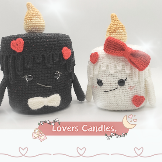 lovers candles, couple, valentine, handmade, plushie, amigurumi, crochet, perfect gift, personalized gifts, birthday gift, gift for her