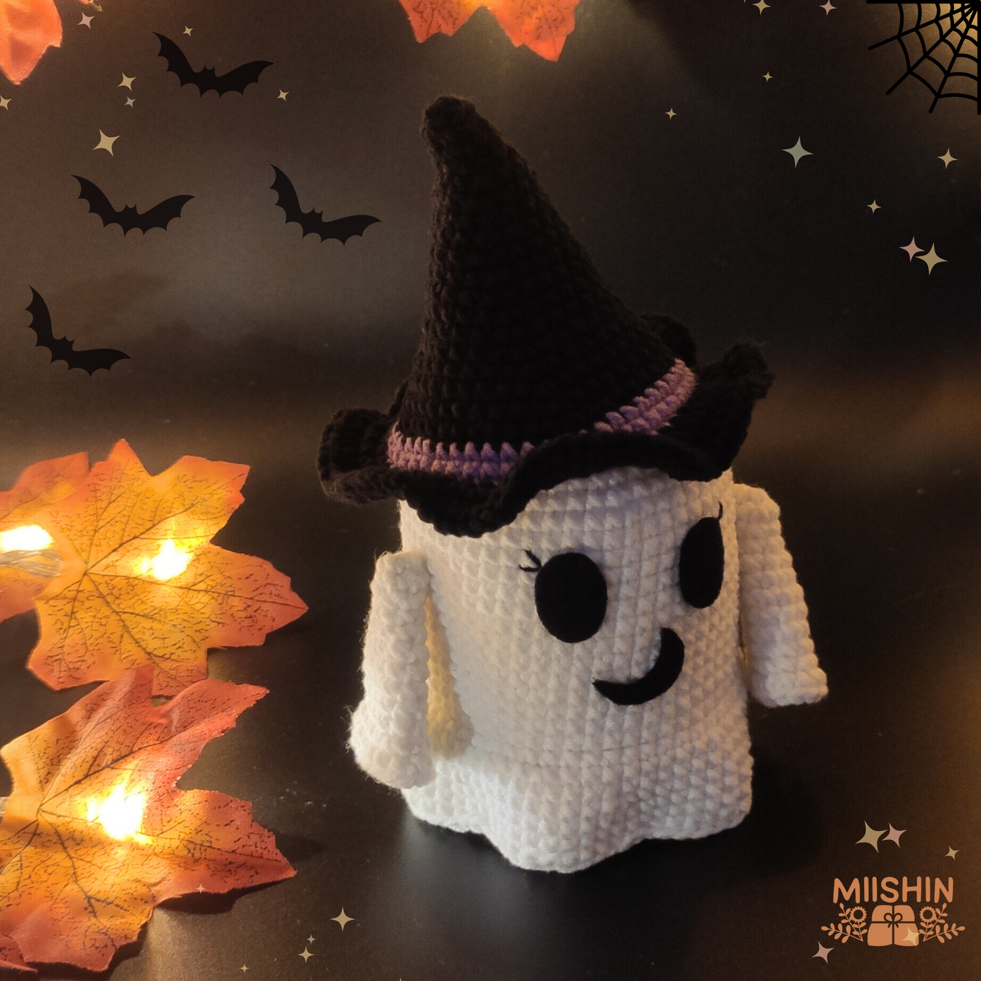 cute and little ghost, shiver ghostie, halloween, crochet, handmade, ideal for gift, home decor, amigurumi