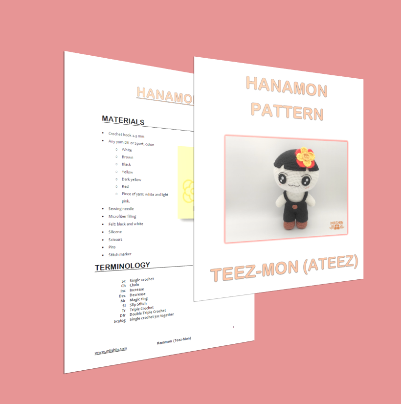 HANAMON TEEZMON PDF Pattern English & Spanish, Ateez