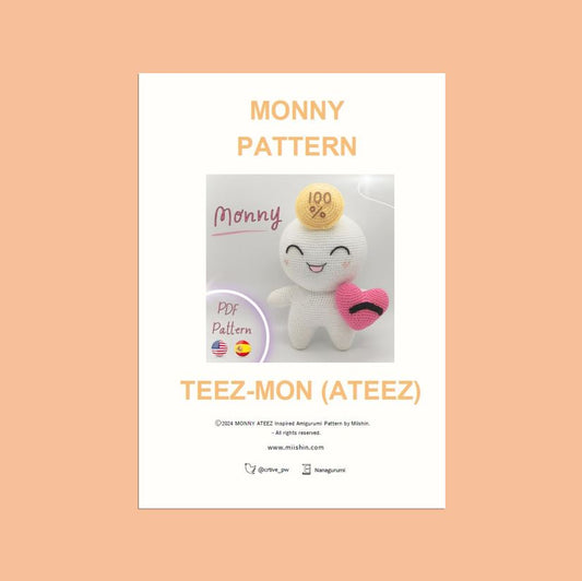 MONNY TEEZMON Amigurumi PDF Pattern English & Spanish, Ateez Plushie