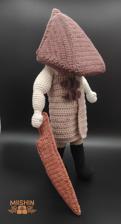 Pyramid Head Amigurumi, Crochet, Handmade, For Gift, Plushie, Halloween Season, Silent Hill 2 Ramake, Fanart, Konami