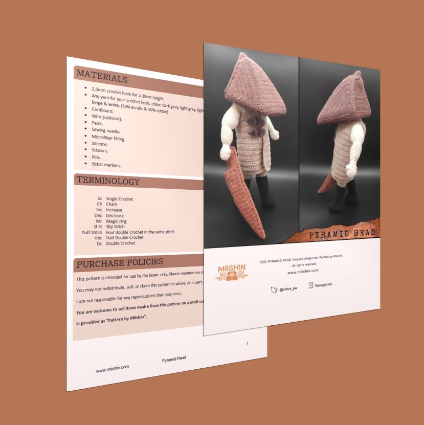 Pyramid Head PDF Pattern English & Spanish, Silent Hill 2 remake Plushie, Crochet, Do it yourself