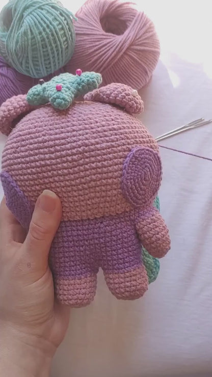Kawaii Saniyo amigurumi plushie handmade for ATEEZ fans and ATINY collectors