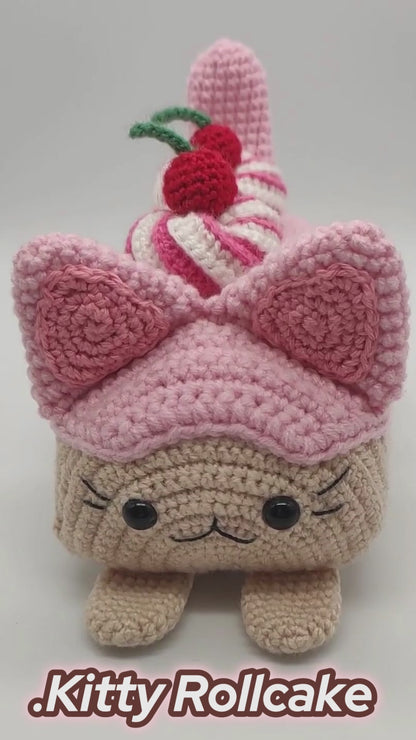 Kitty Swiss Rollcake PDF Pattern, Amigurumi, Crochet