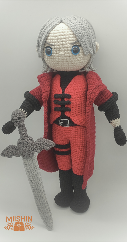 Dante, Vergil, Devil May Cry, Amigurumi, Plushie, Handmade, Crochet, Original Gifts, Ideal For Gift, Capcom, Fanmade,  PDF Pattern English & Spanish, Do it yourself.