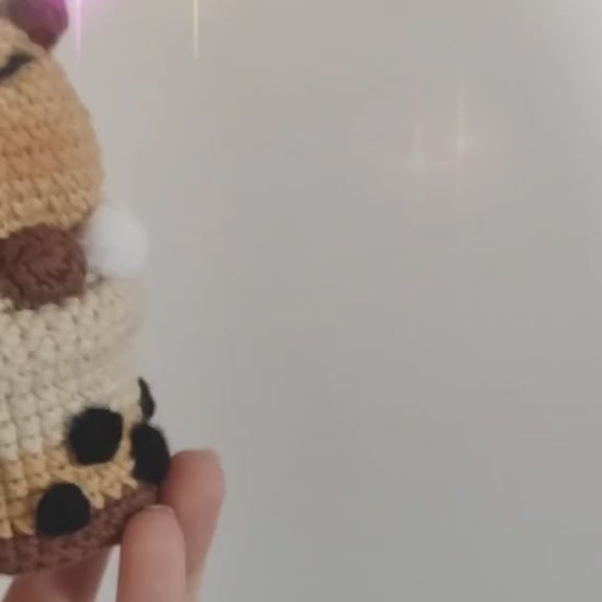 Capybara Bubble Tea Amigurumi, Crochet, Handmade, For Gift, Small Plushie
