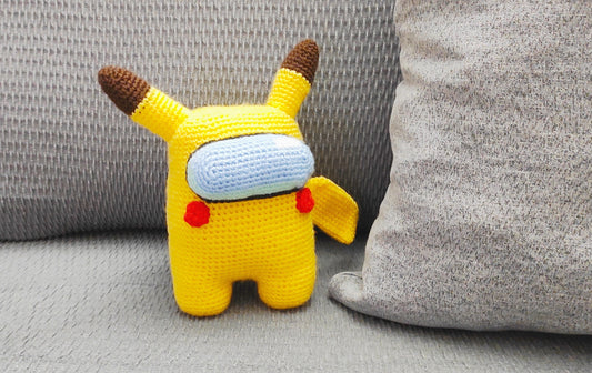 Pikachu - Among Us Amigurumi Crochet, Pokémon Among Us Crochet, Anime Stuff