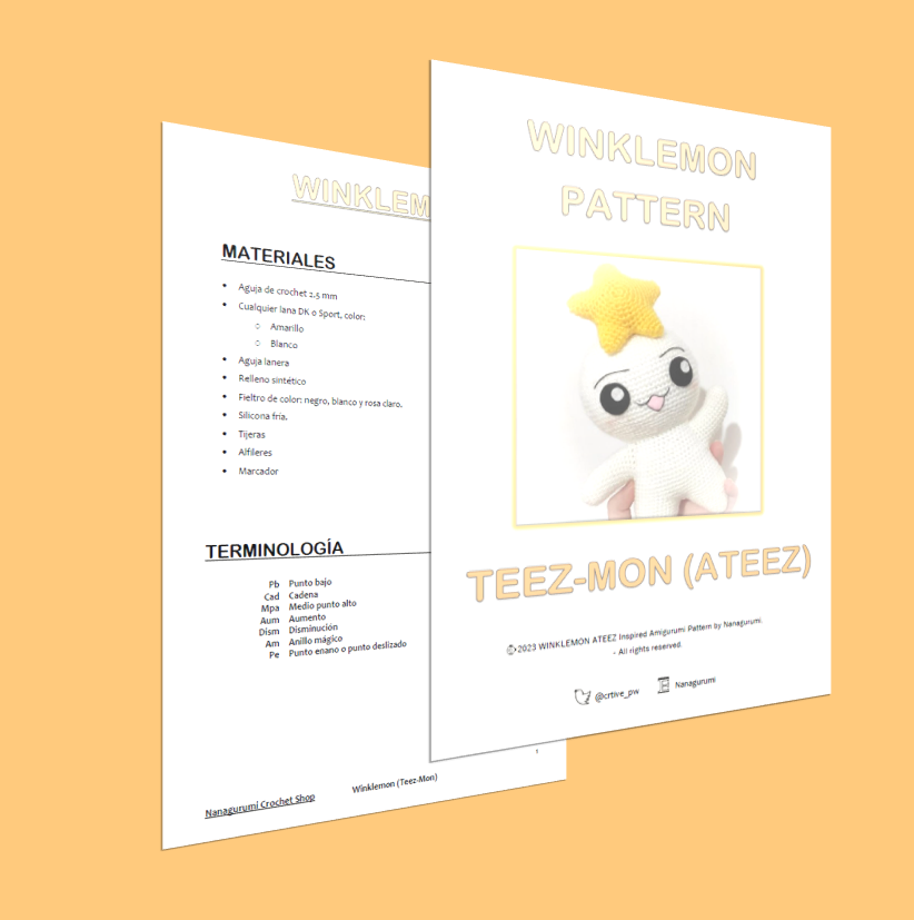 WINKLEMON TEEZMON Amigurumi Crochet Pattern - Archivo PDF - Español e Inglés
